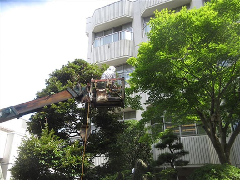 いわき市吹の湯旅館様　手入れ作業中